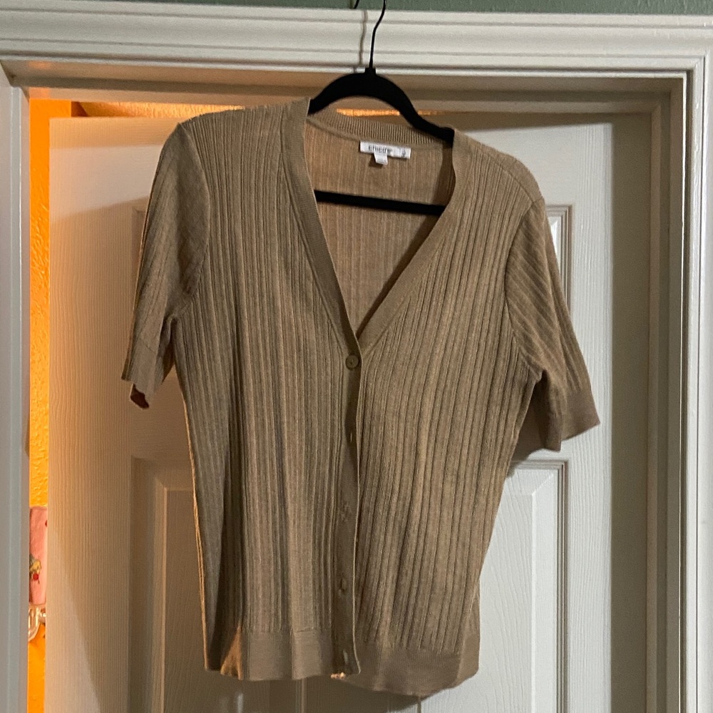 Chico's Tan Ribbed Cardigan Sweater